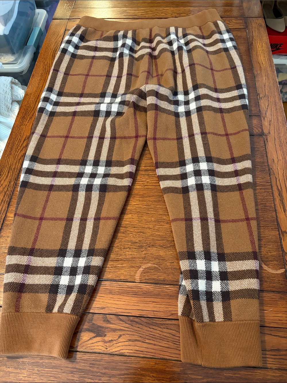 Genuine Burberry Nova Check Cashmere Sweatpants Size XXL - Picture 7 of 7